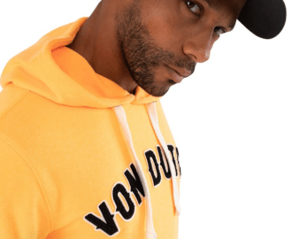 Sweat à capuche VON DUTCH jaune Braderie 